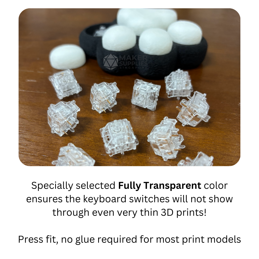 Transparent Mechanical Keyboard Switches for 3D Prints