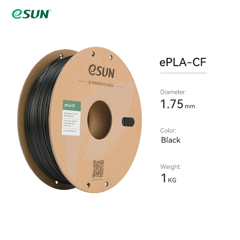 eSun ePLA-CF (Carbon Fiber) 1.75mm 1KG 3D Printer Filament Black
