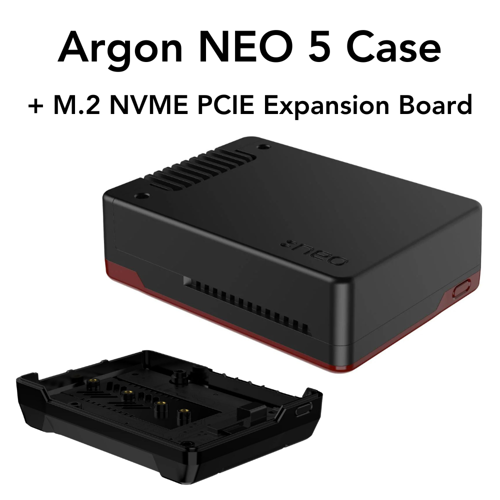 Argon NEO 5 BRED Case for Raspberry Pi 5 + M.2 NVME Expansion Option
