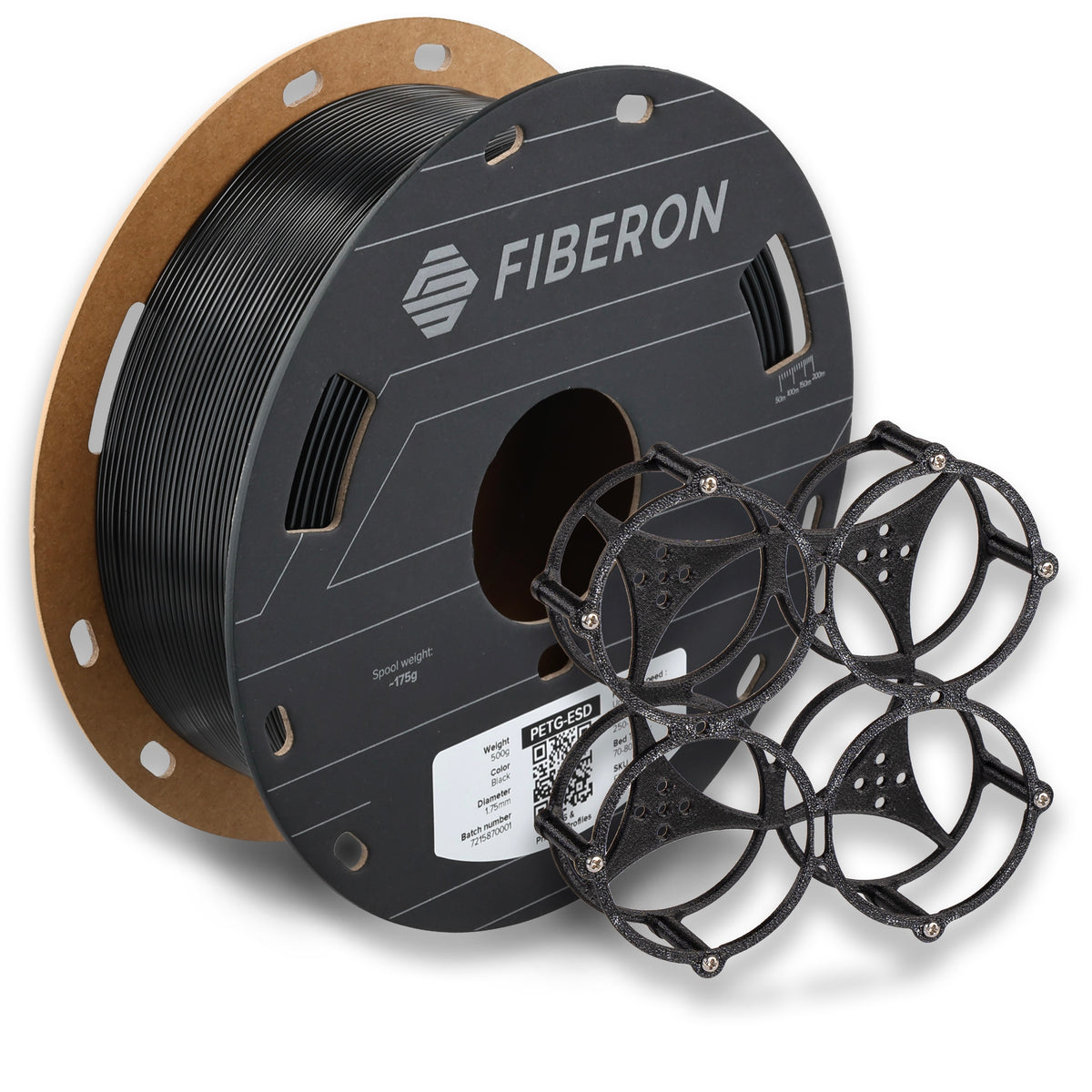 Polymaker Fiberon PETG-rCF08 1.75mm 0.5KG 3D Printer Filament Black