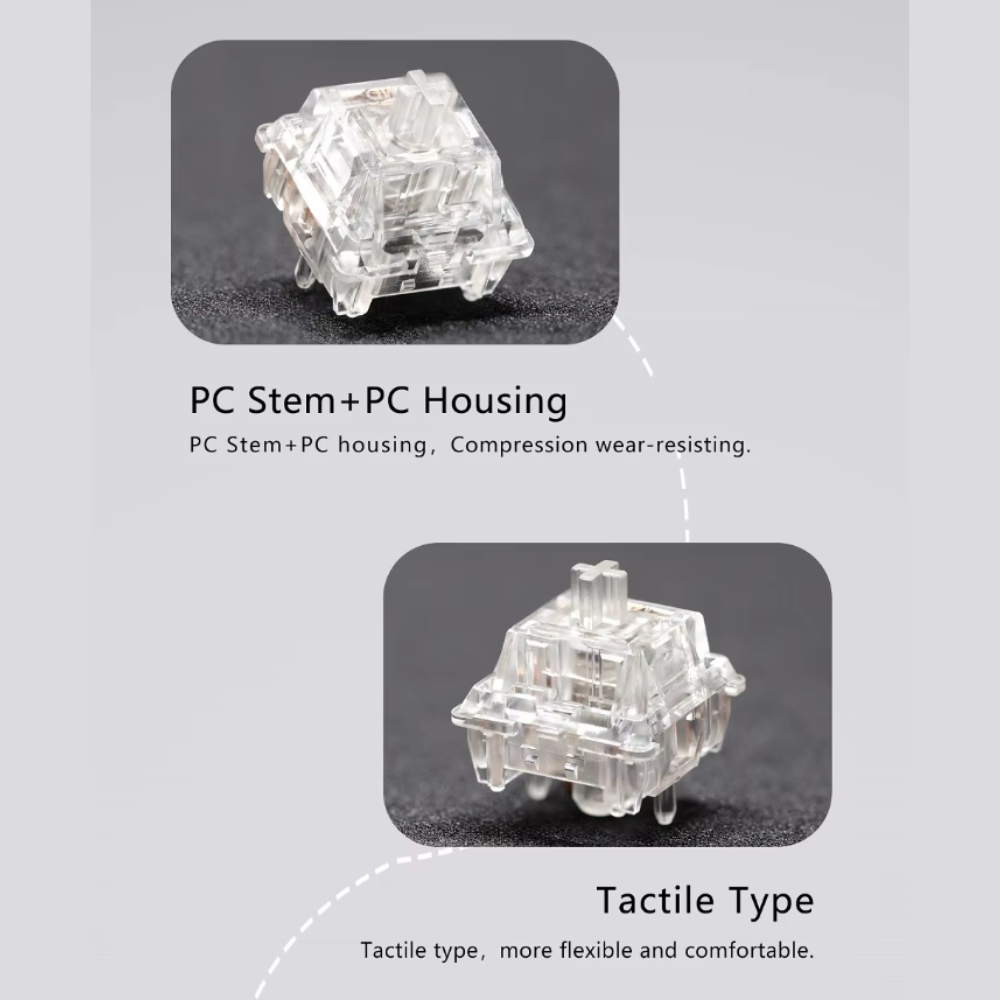 Transparent Mechanical Keyboard Switches for 3D Prints