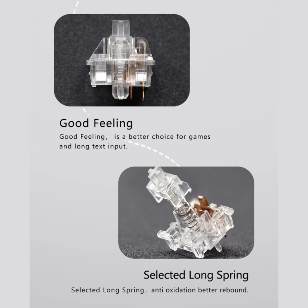 Transparent Mechanical Keyboard Switches for 3D Prints