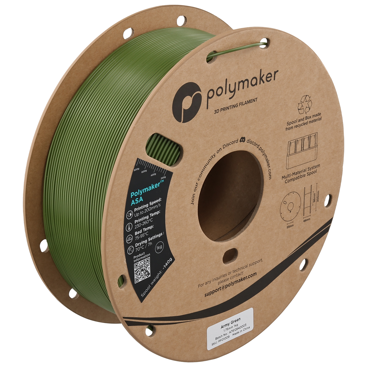 Polymaker ASA 1.75mm 1KG 3D Printer Filament