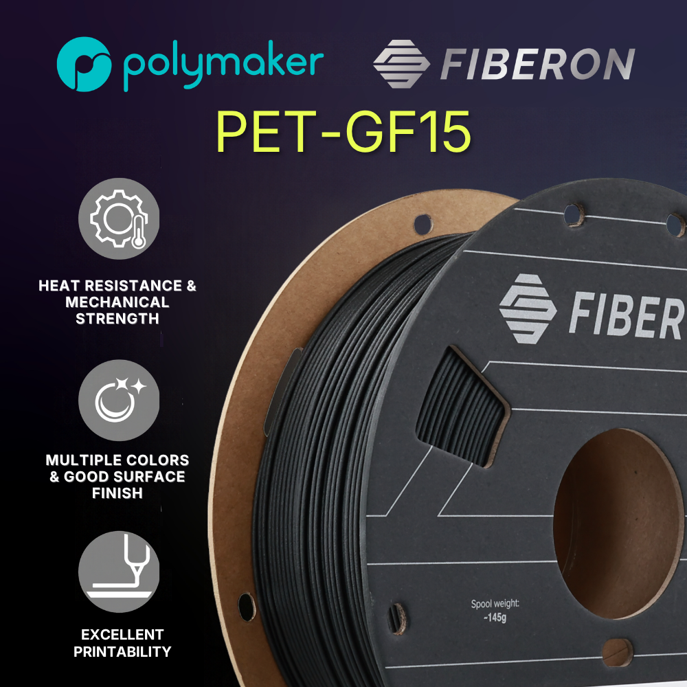 Polymaker Fiberon PET-GF15 1.75mm 1KG 3D Printer Filament Black