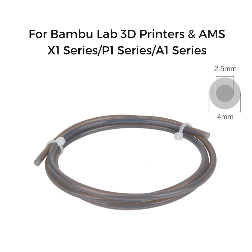 1m Bowden PTFE Tube for 1.75mm Filament (White/ Transparent/ Black/ Blue/ Grey) & Cutter