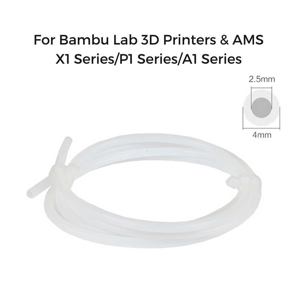 1m Bowden PTFE Tube for 1.75mm Filament (White/ Transparent/ Black/ Blue/ Grey) & Cutter