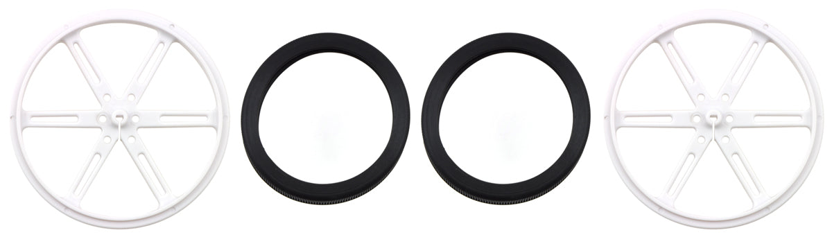 Parts included with Pololu Wheel 90x8mm Pair - White.