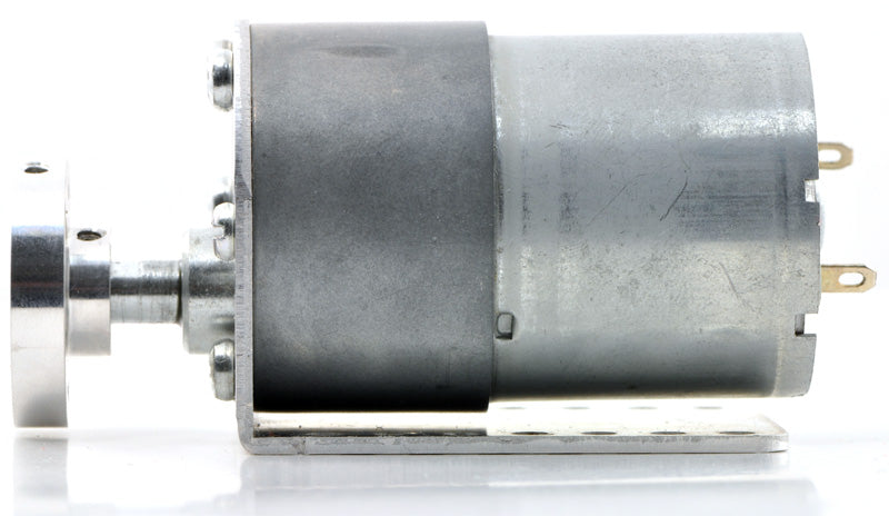 37D mm gearmotor (without encoder) with L-bracket and 6mm universal mounting hub.