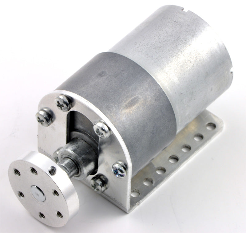 37D mm gearmotor (without encoder) with L-bracket and 6mm universal mounting hub.