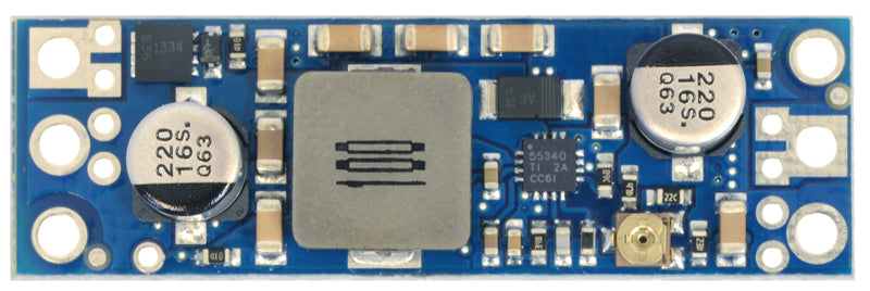 Pololu adjustable 4-12V step-up voltage regulator U3V50ALV, top view.