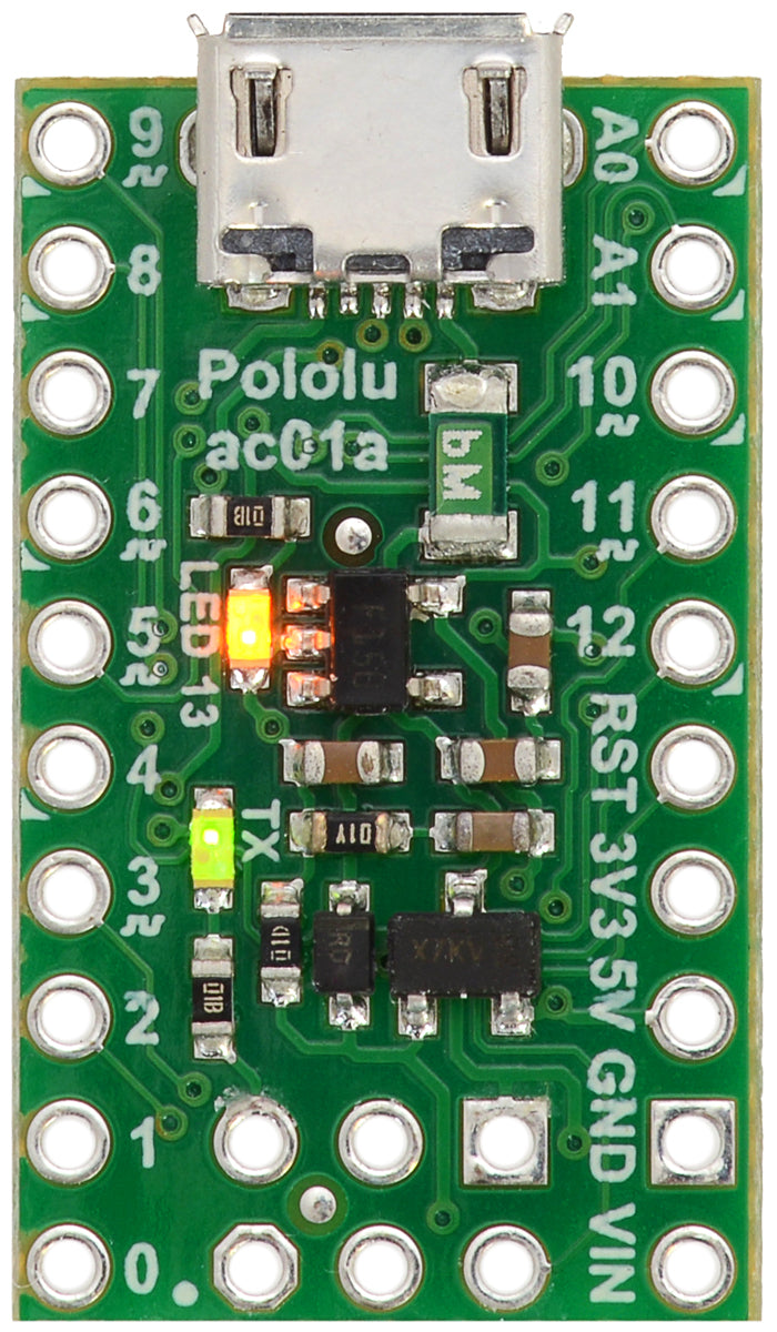 A-Star 32U4 Micro, top view.