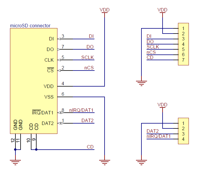 Breakout Board for microSD Card schematic diagram.