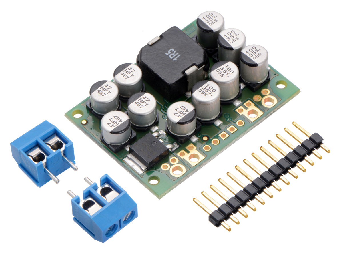 Pololu Step-Down Voltage Regulator D24V150Fx with included hardware.
