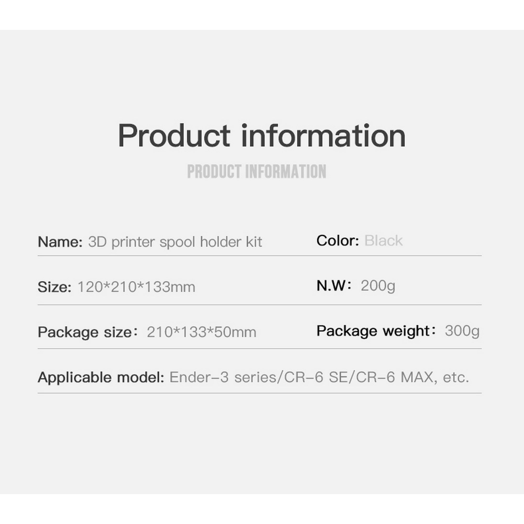 Creality 3D Printer Filament Spool Holder Kit