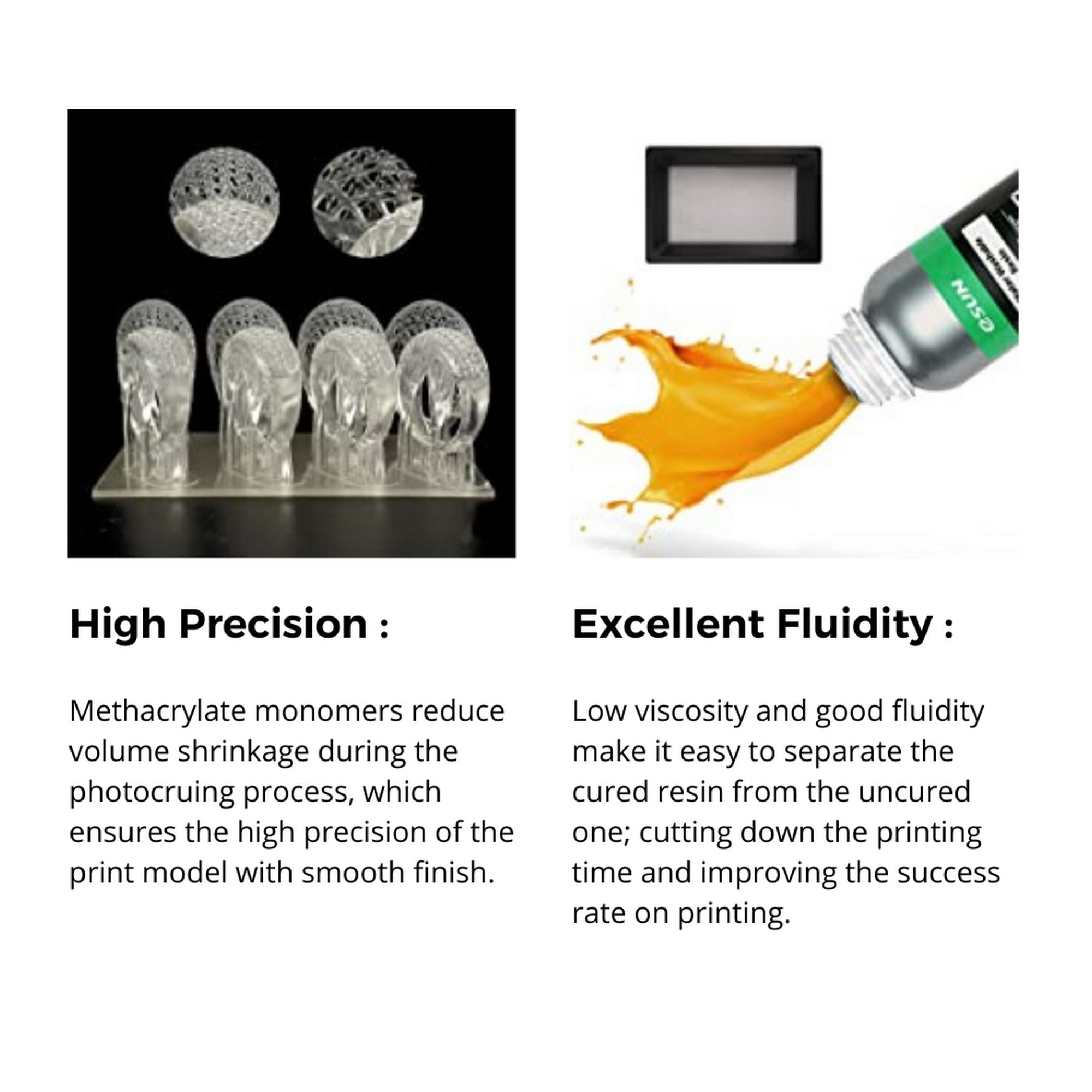 eSun Water Washable Resin for LCD 3D Printer 0.5kg/bottle