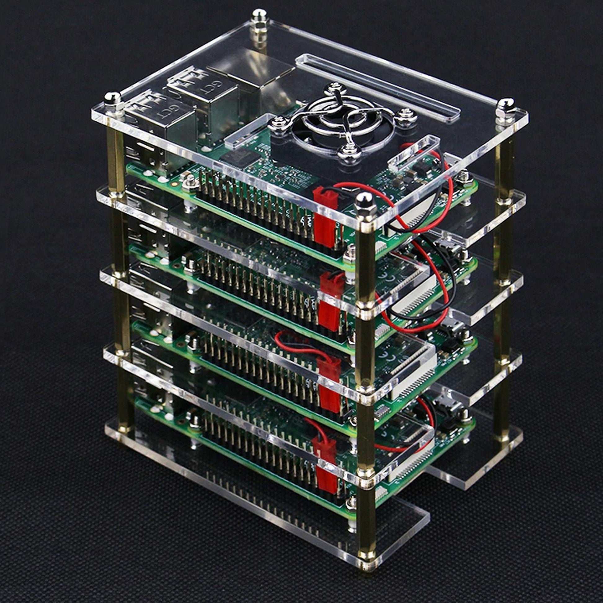 4 Layer Raspberry Pi Acrylic Casing with Cooling Fans