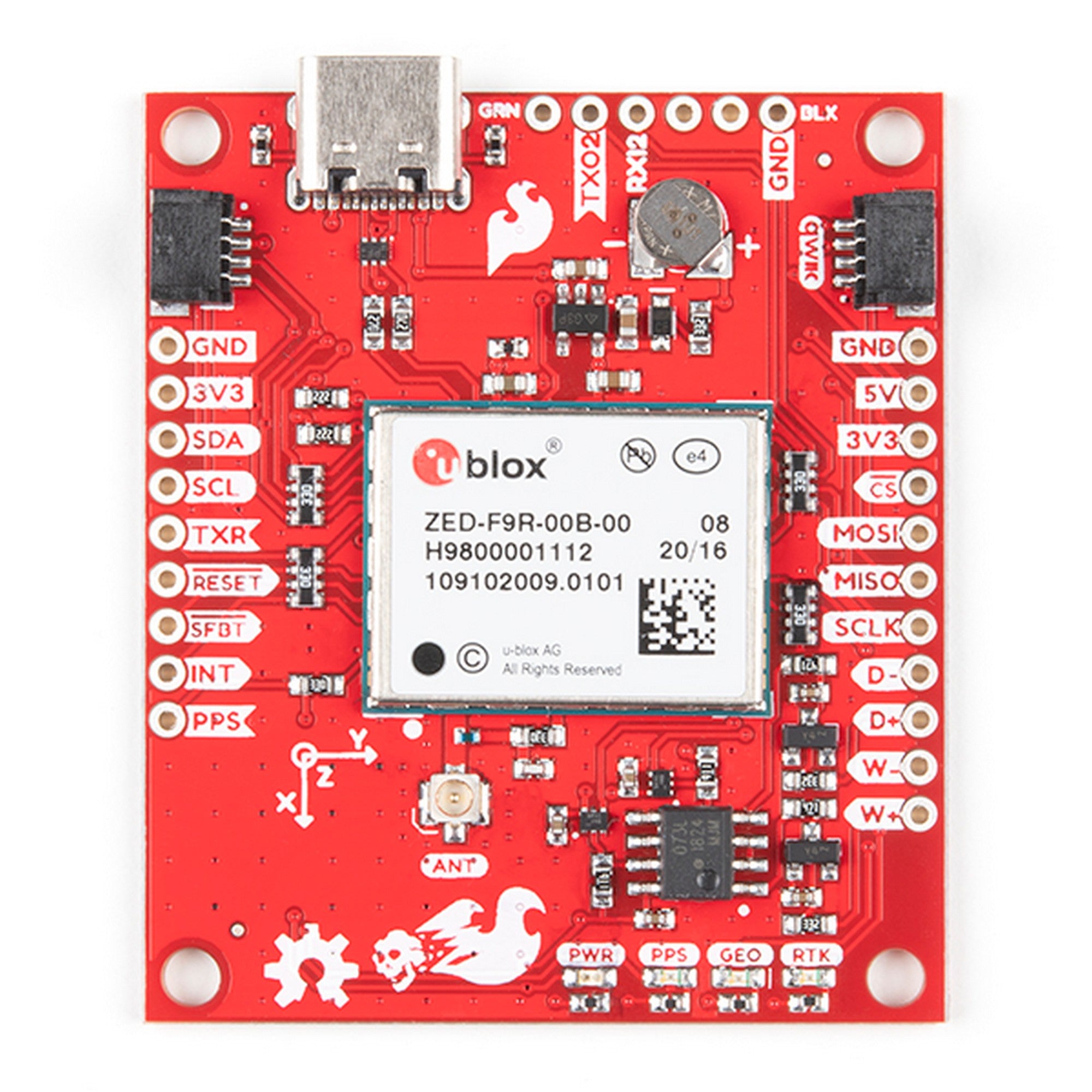 SparkFun GPS-RTK Dead Reckoning Breakout - ZED-F9R (Qwiic) GPS-16344