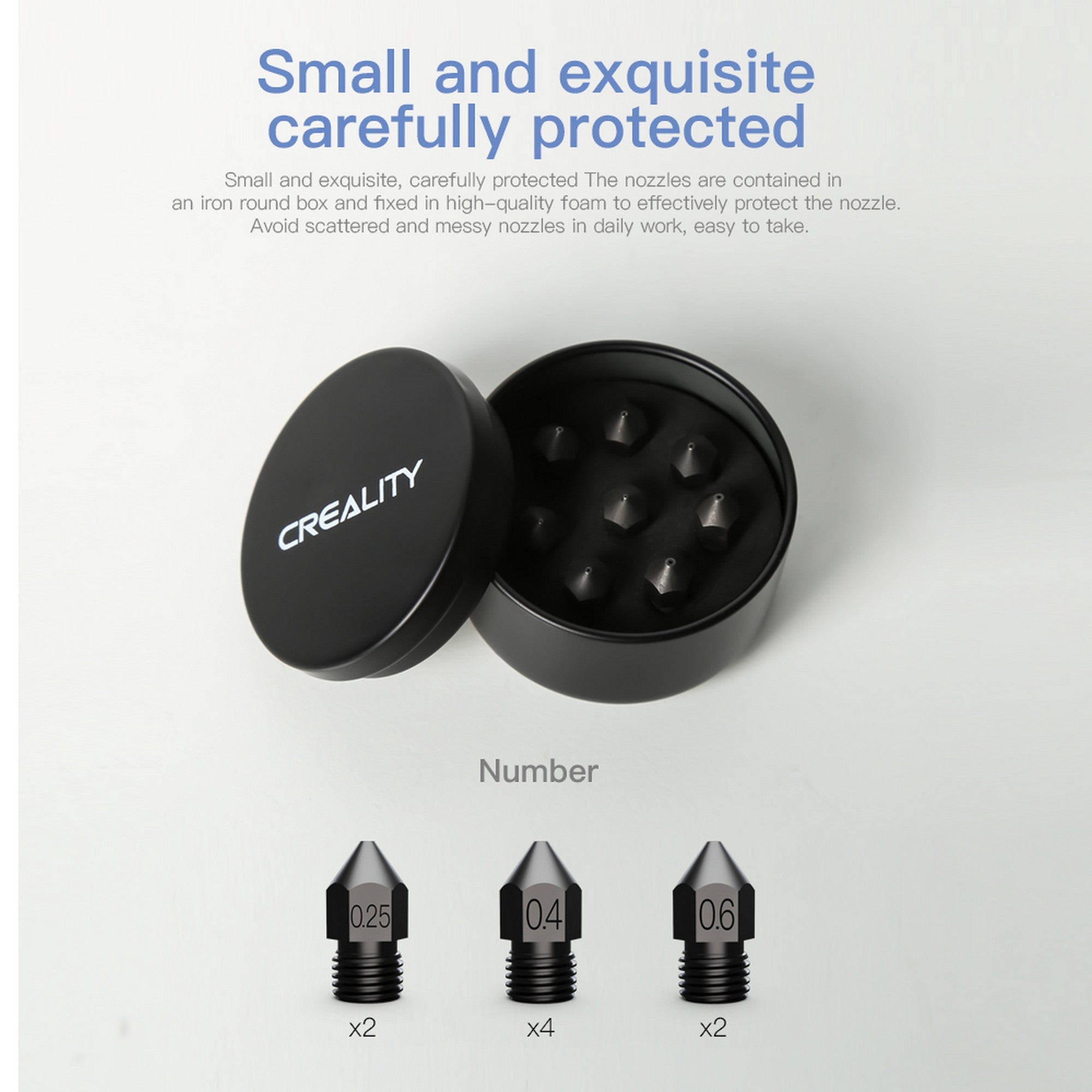 Creality Hardened Steel High-end Nozzle (Set of 8 pcs)