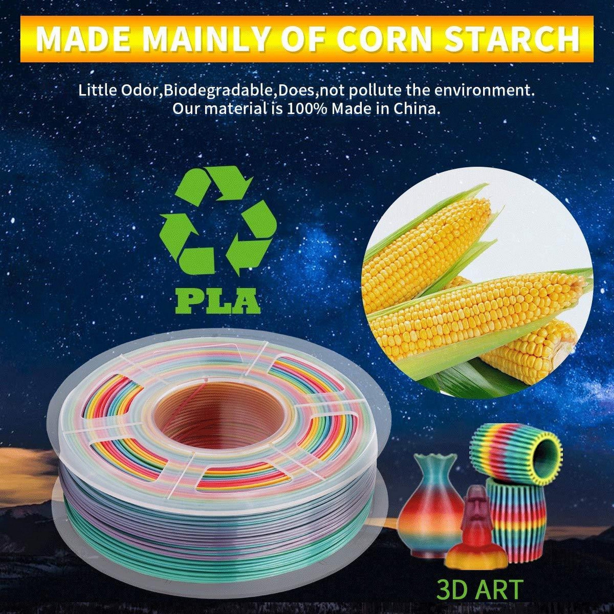 SUNLU PLA Rainbow 1.75mm 1KG 3D Printer Filament