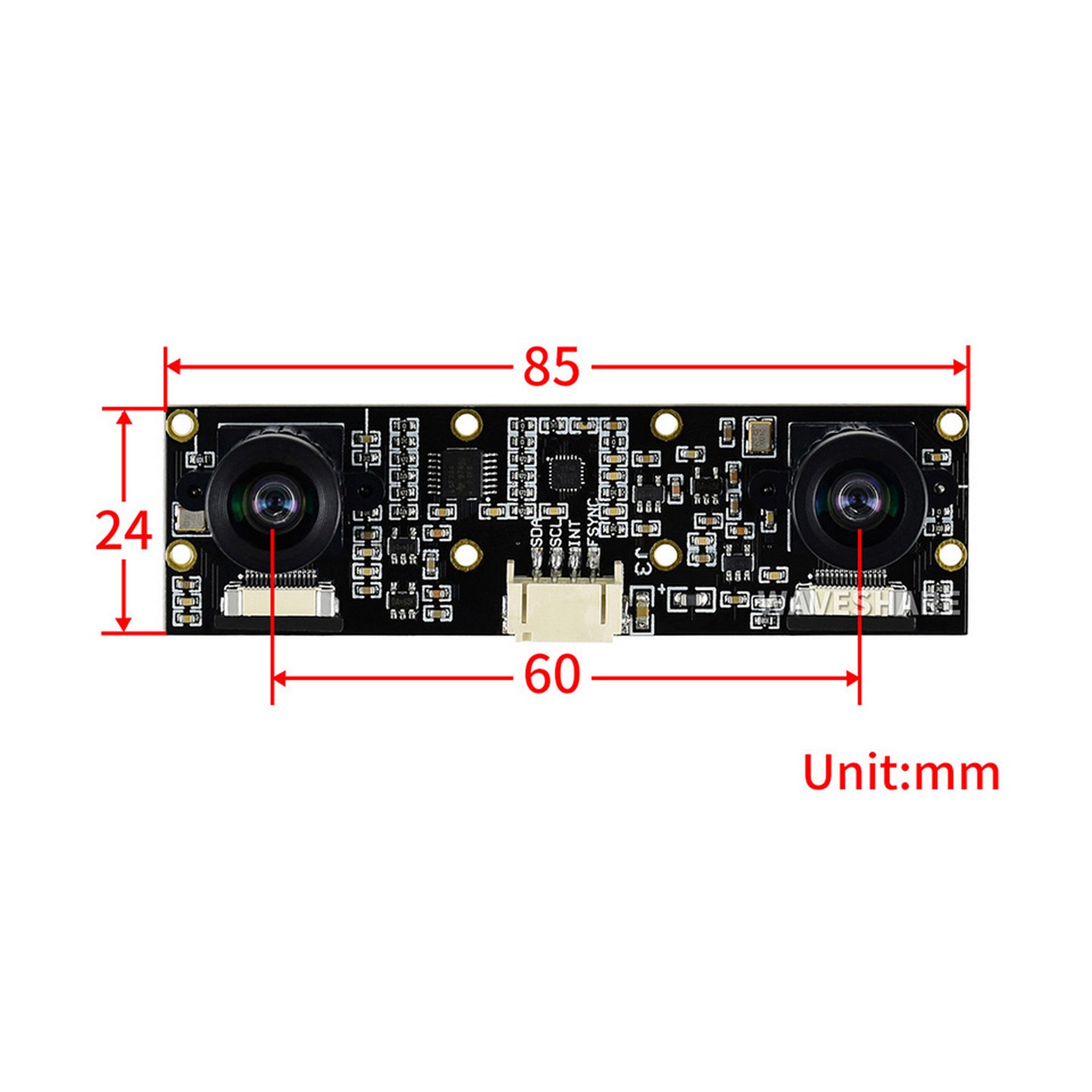 8MP Binocular IMX219-83 Stereo Camera Module 17742