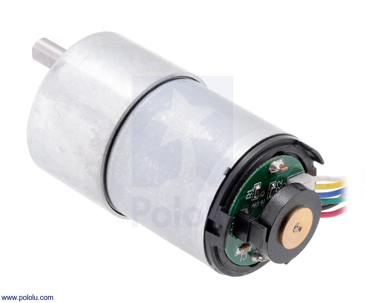 70:1 Metal Gearmotor 37Dx70L mm 12V with 64 CPR Encoder (Helical Pinion) Pololu 4754