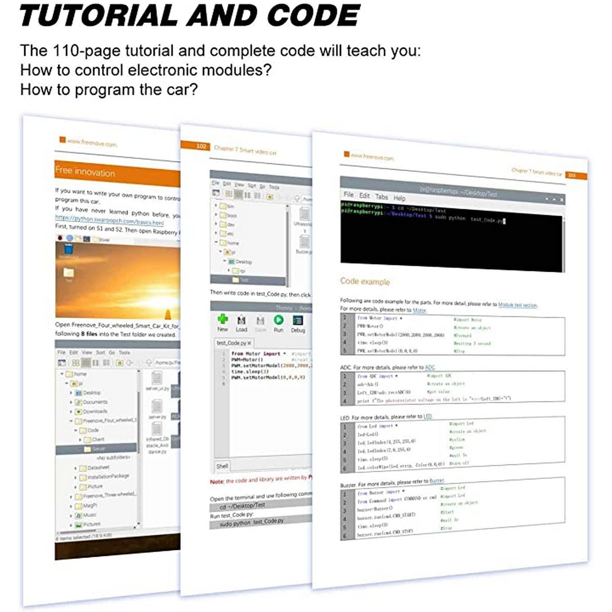 Freenove 4WD Smart Car Kit for Raspberry Pi FNK0043