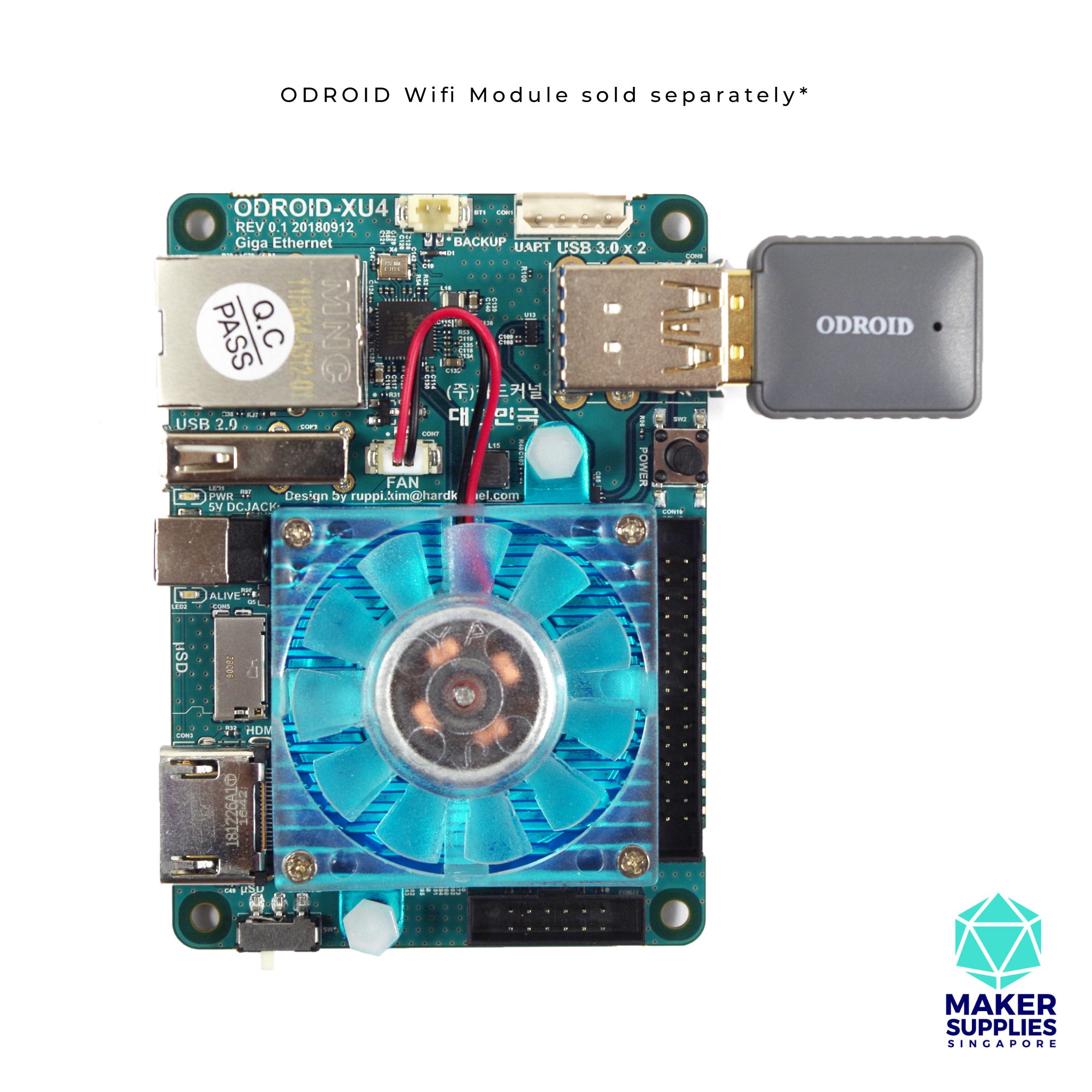 ODROID-XU4 with Active Cooling Fan