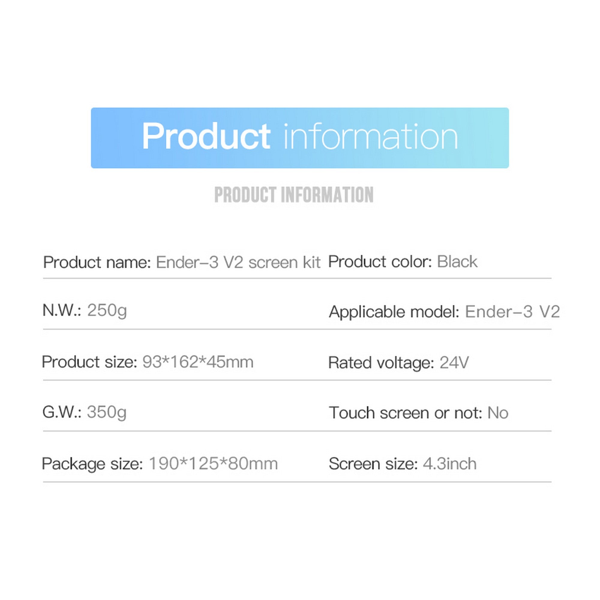 Creality Display Screen Kit for Ender 3 V2 3D Printer