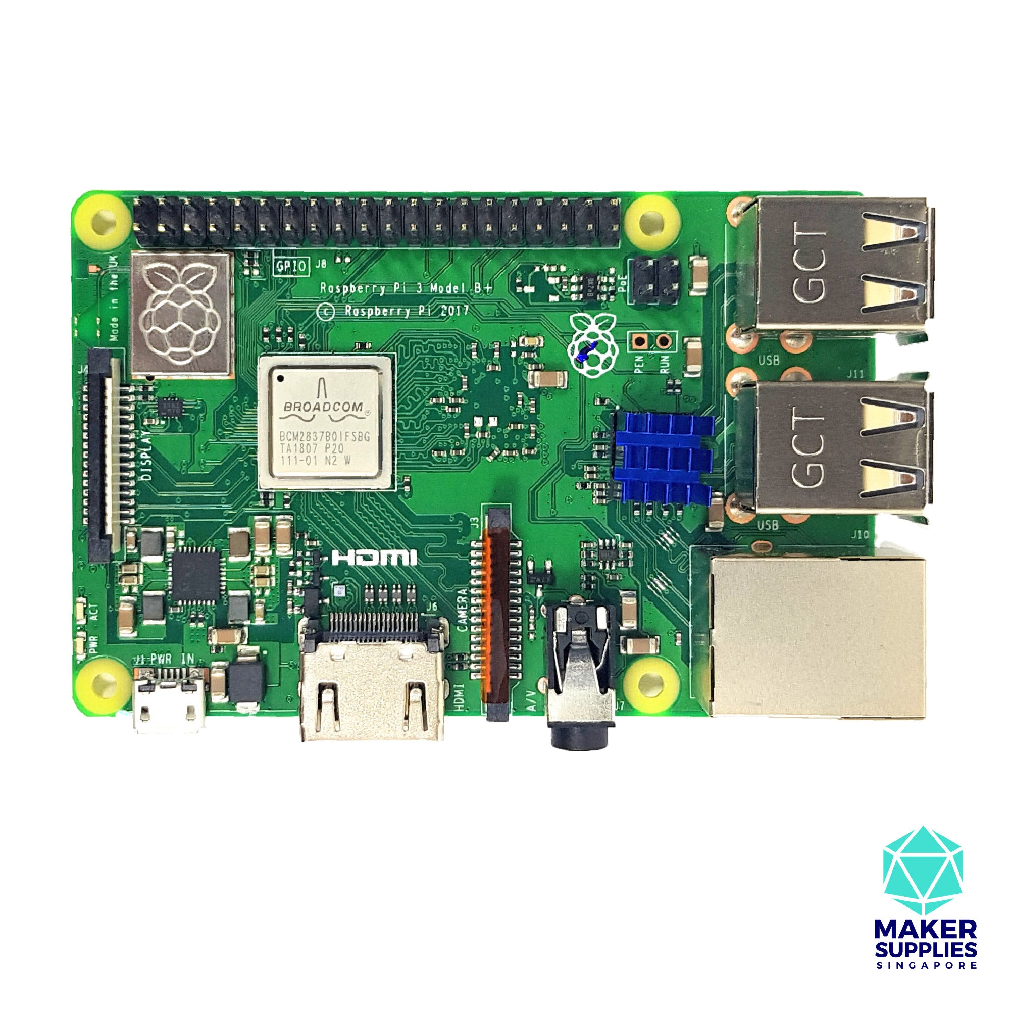 Raspberry Pi 3B 3B+ Heat Sinks (1 Copper, 1 Aluminium) Heatsink RPI 3 B B+ 2 Piece Cooling