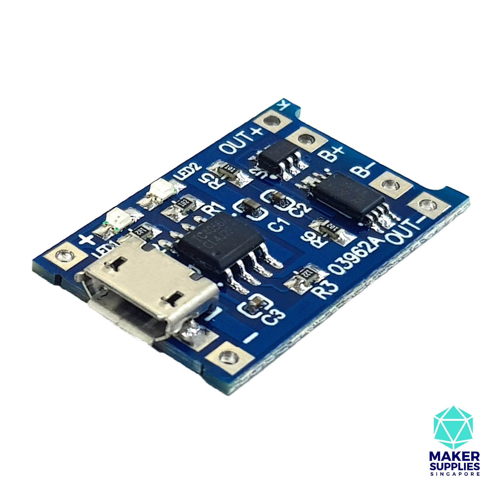 TP4056 1A Lithium Battery Charging Module with Output Protection (micro USB)
