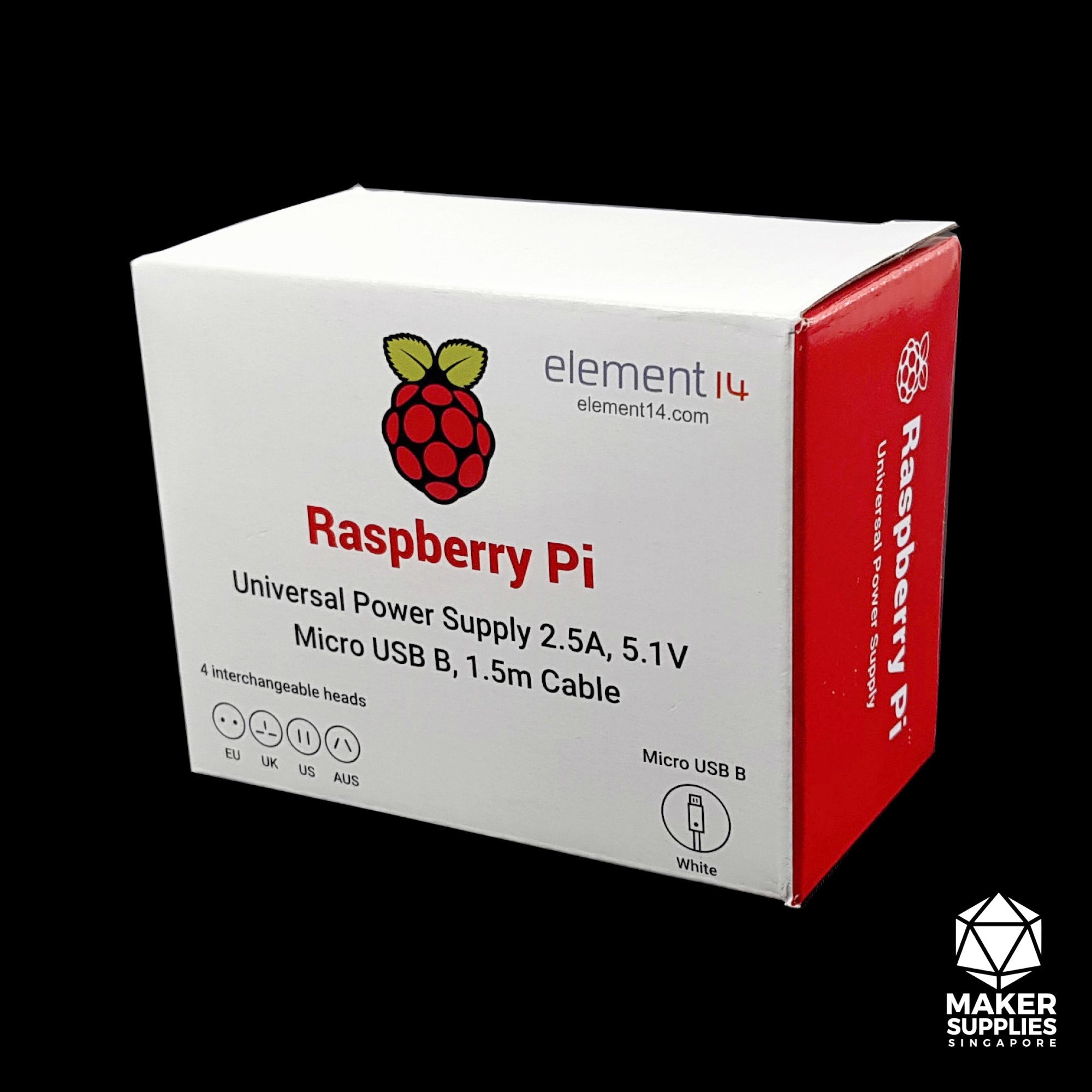 5.1V 2.5A Micro USB Universal Power Supply (Official Raspberry Pi)