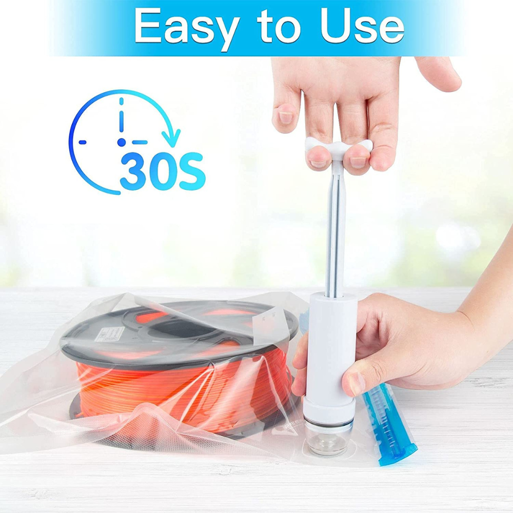 10pcs Reusable Vacuum Bag for 3D Printer Filament and Hand Pump Set