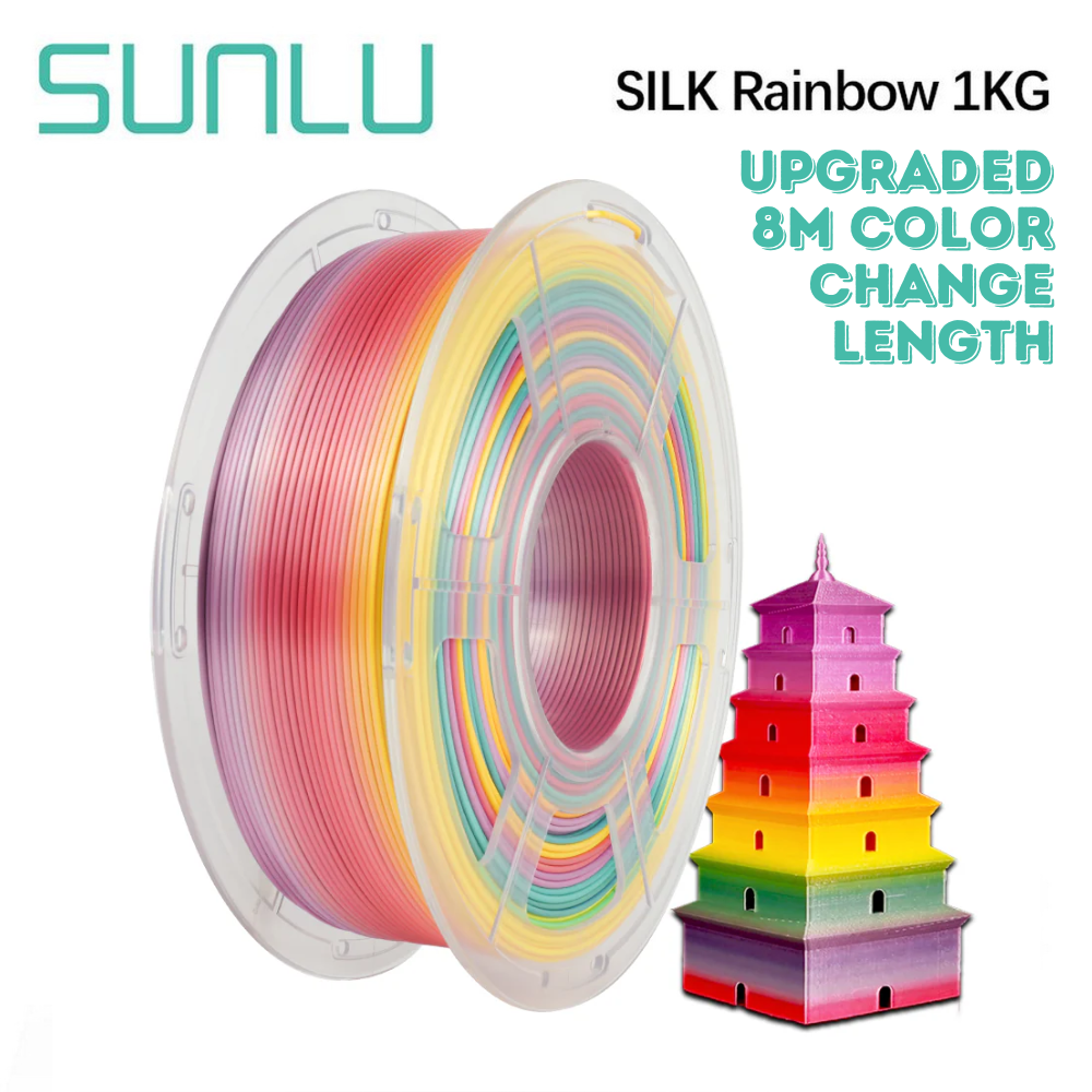 SUNLU PLA Silk Rainbow 1.75mm 1KG 3D Printer Filament