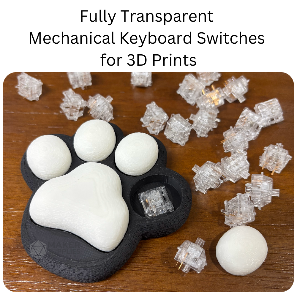 Transparent Mechanical Keyboard Switches for 3D Prints