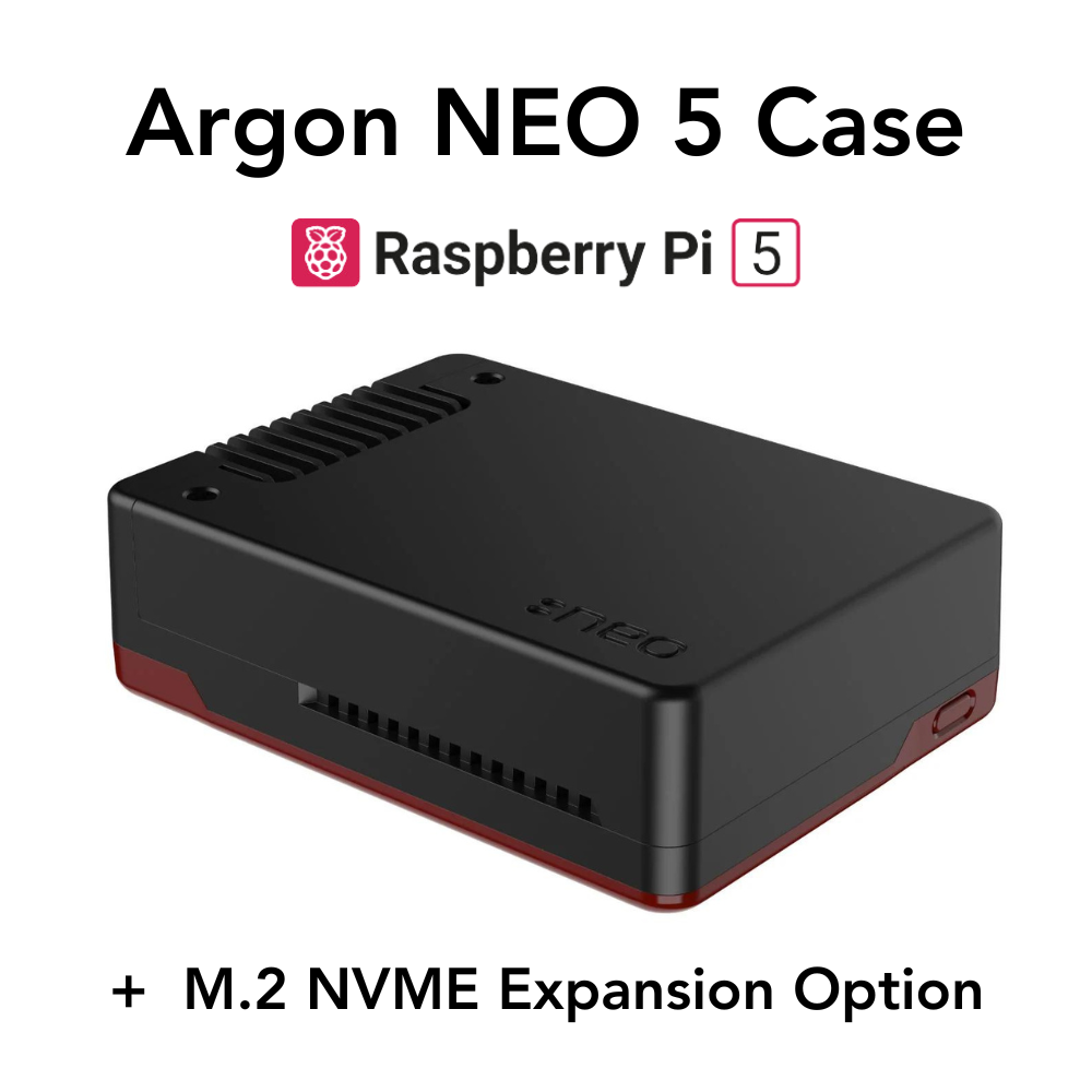 Argon NEO 5 BRED Case for Raspberry Pi 5 + M.2 NVME Expansion Option