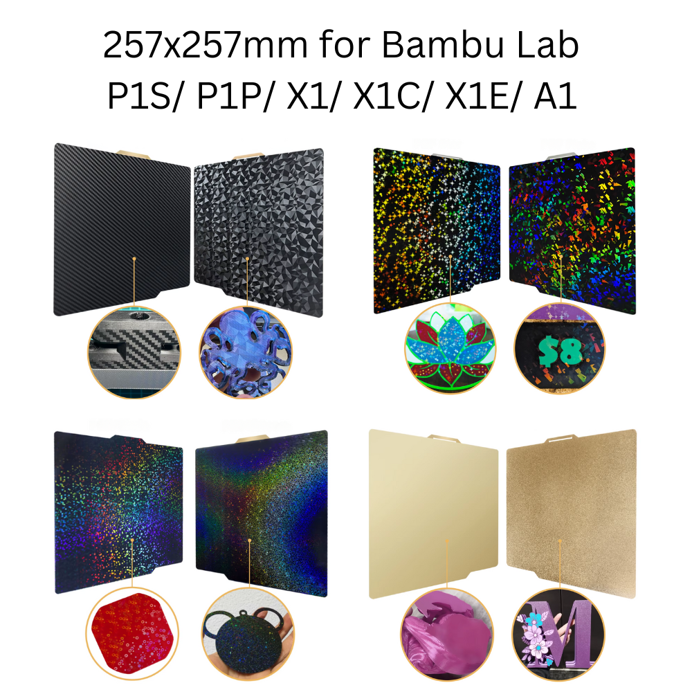 257x257mm Double Side Build Plate for Bambu Lab 3D Printer