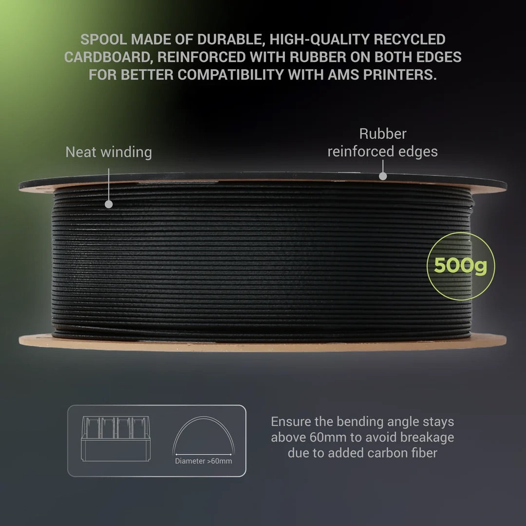 Polymaker Fiberon ASA-CF08 1.75mm 0.5KG 3D Printer Filament Black