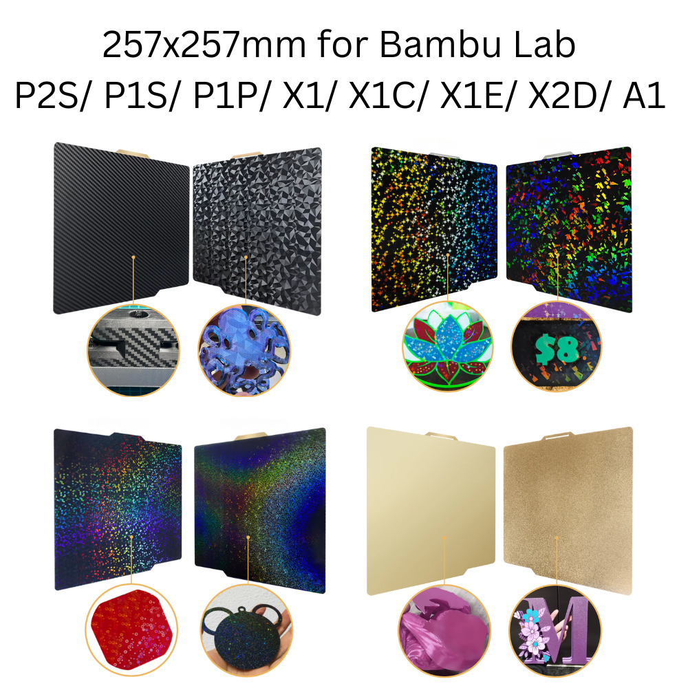 257x257mm Double Side Build Plate for Bambu Lab 3D Printer