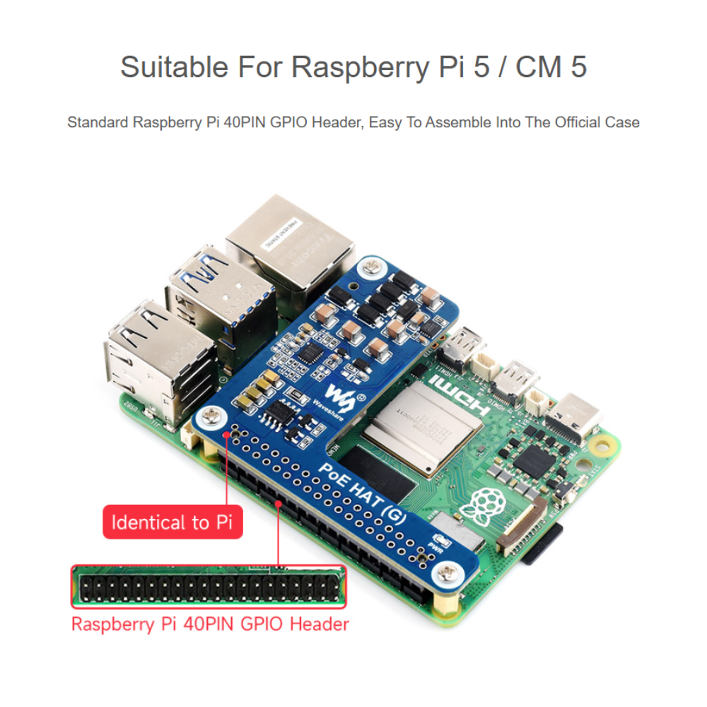 PoE HAT (G) for Raspberry Pi 5 / CM 5 27670