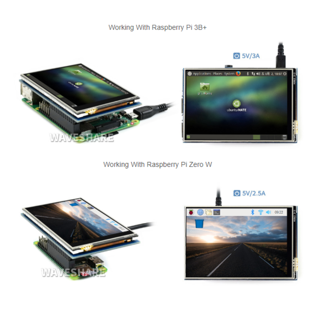 3.5inch 480×320 SPI IPS Resistive Touch Display Screen for Raspberry Pi 3B+/ 4B/ Zero (B) LCD 12287