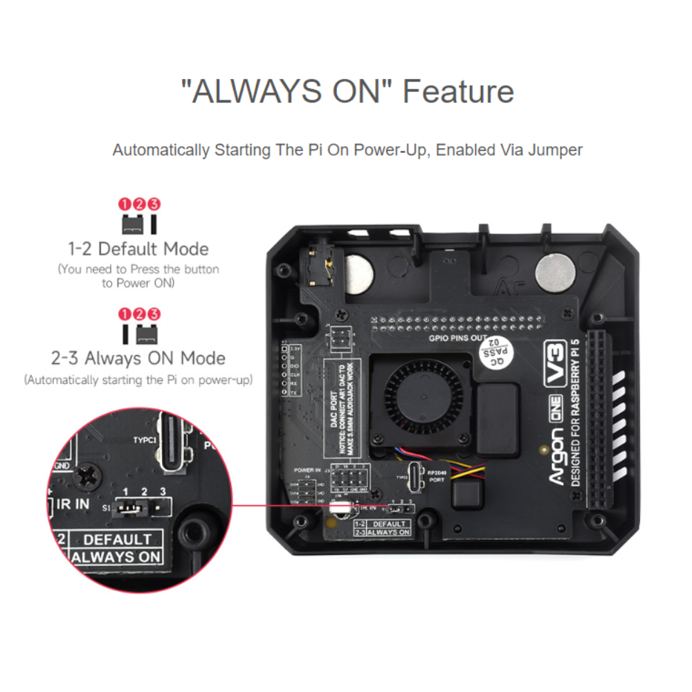 Argon ONE V3 Case for Raspberry Pi 5 + M.2 NVME Expansion Option