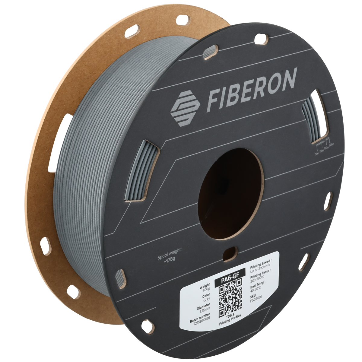 Polymaker Fiberon PA6-GF25 1.75mm 0.5KG 3D Printer Filament Grey