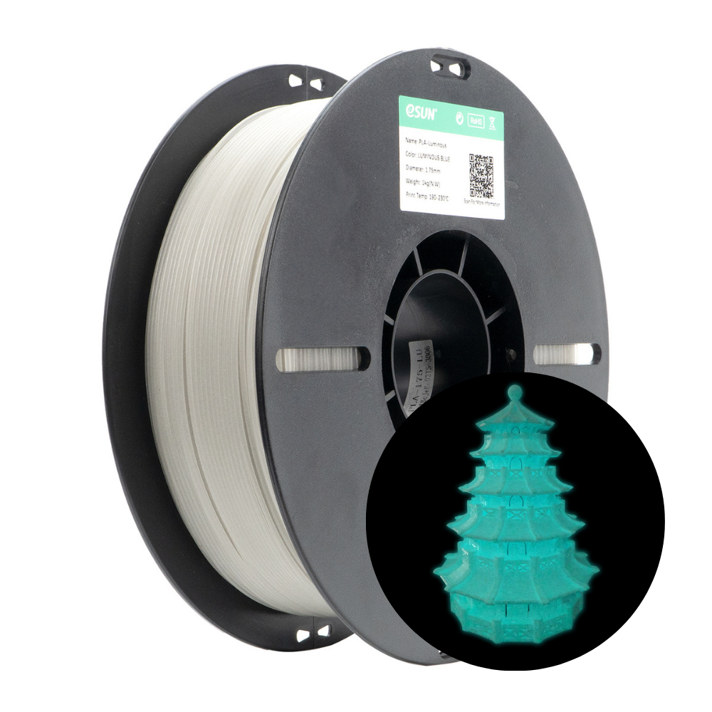 eSUN PLA Luminous Glow In The Dark 1.75mm 1KG 3D Printer Filament