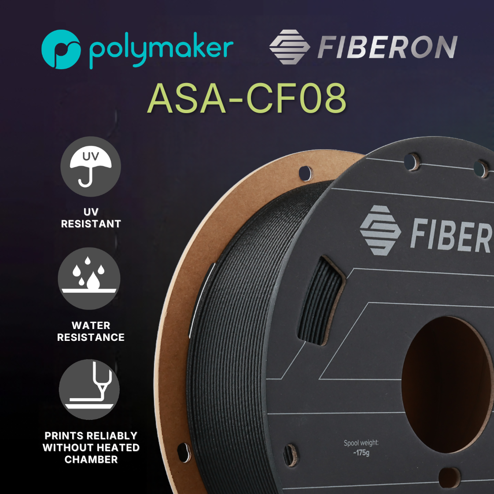 Polymaker Fiberon ASA-CF08 1.75mm 0.5KG 3D Printer Filament Black