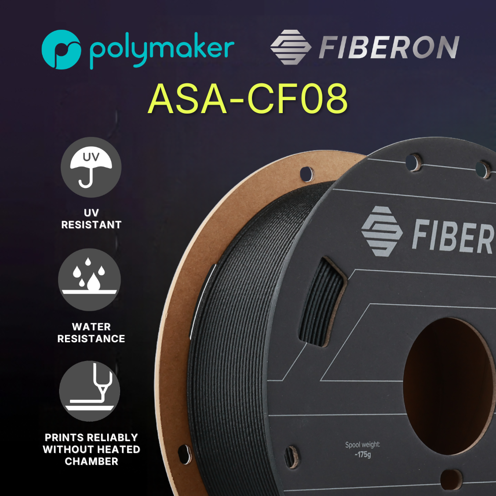 Polymaker Fiberon ASA-CF08 1.75mm 0.5KG 3D Printer Filament Black
