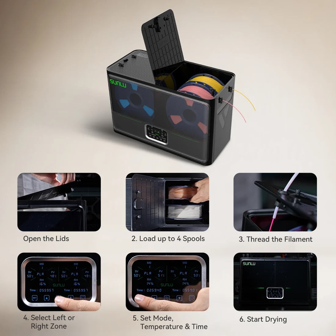 SUNLU FilaDryer S4 Pro 3D Printer Filament Dryer Box