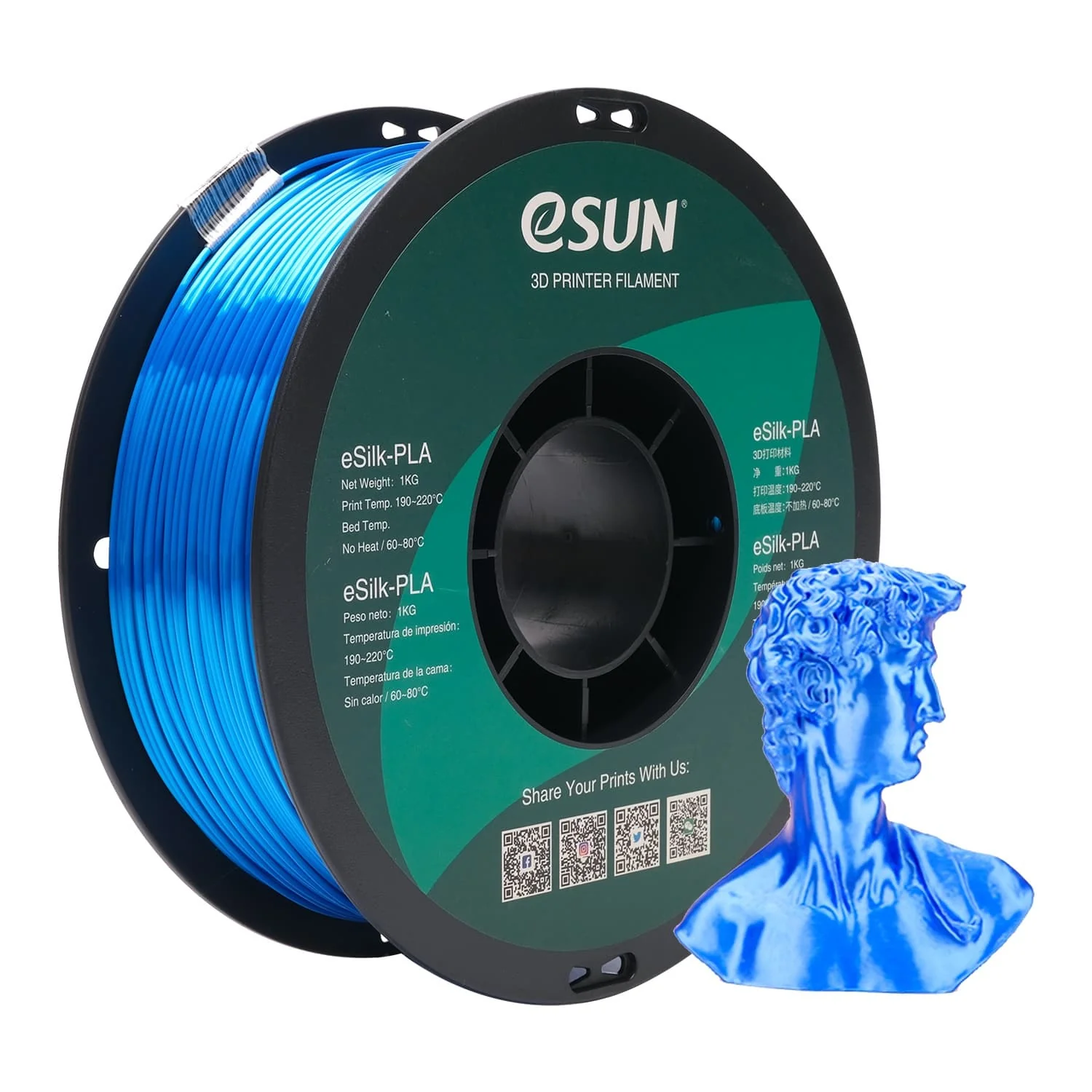 eSun ePLA-Silk 1.75mm 1KG 3D Printer Filament