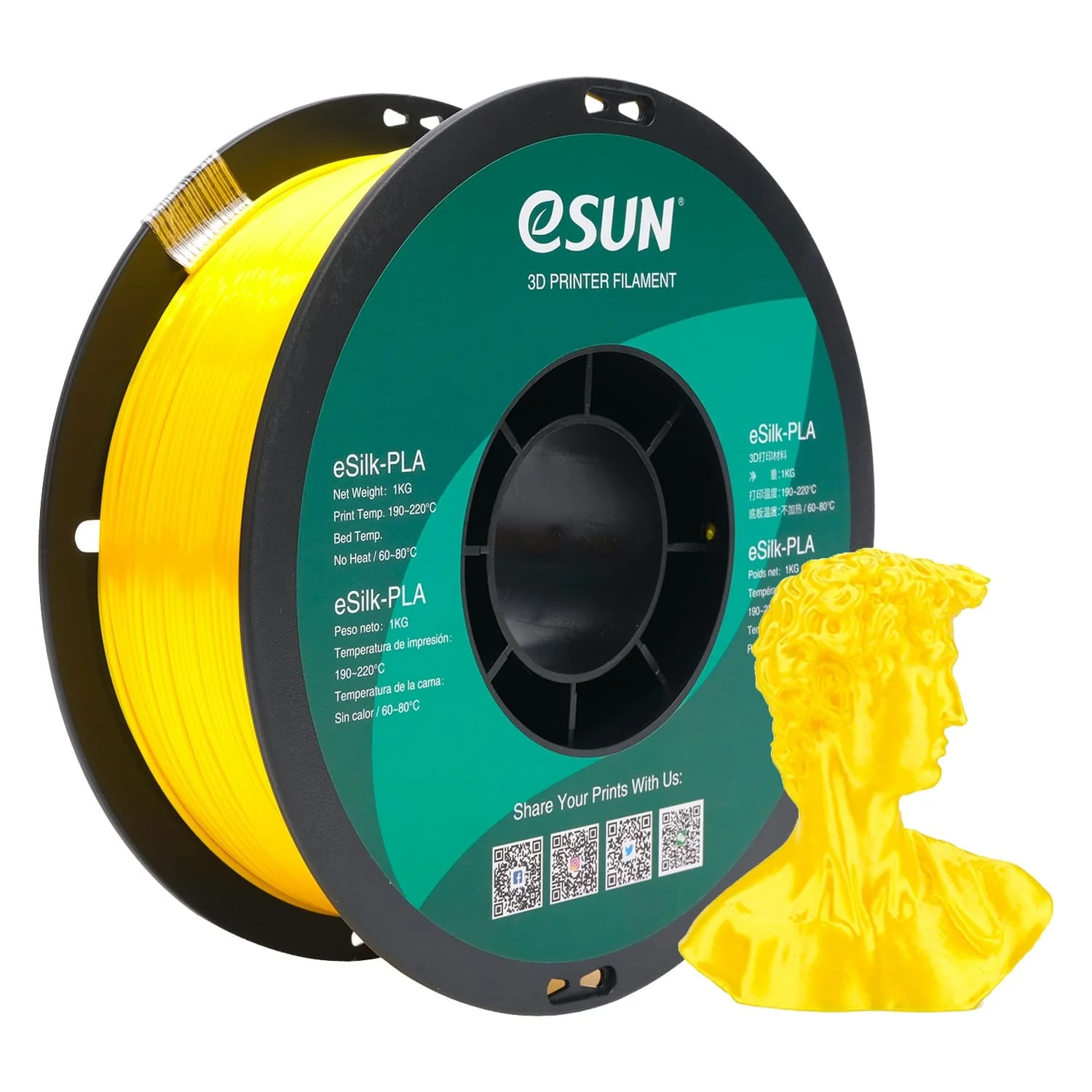 eSun ePLA-Silk 1.75mm 1KG 3D Printer Filament