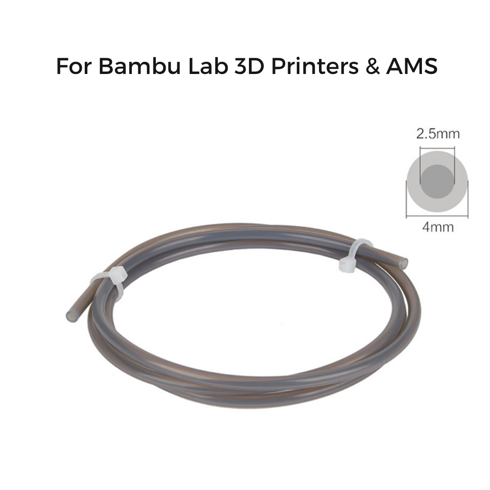 1m Bowden PTFE Tube for 1.75mm Filament (White/ Transparent/ Black/ Blue/ Grey) & Cutter