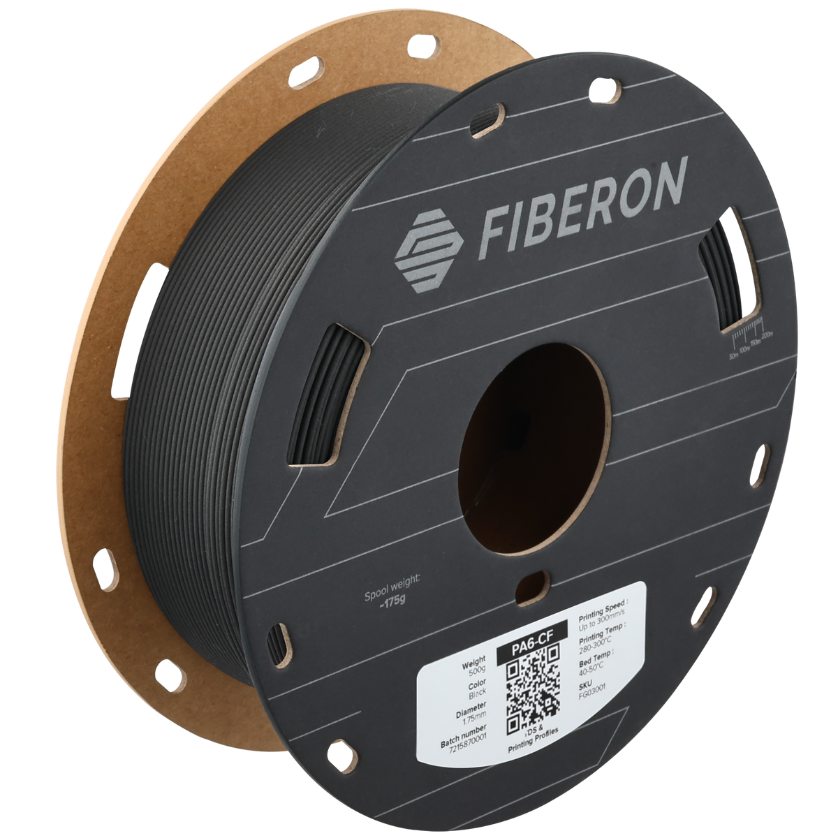 Polymaker Fiberon PA6-CF20 1.75mm 0.5KG 3D Printer Filament Black